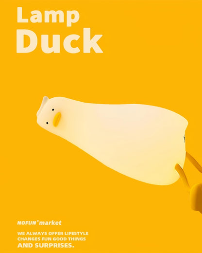 DuDu Duck Night Light, Cute Duck Lamp, Squishy Silicone Nightlight for Bedrooms with 30 Minutes Timer, Rechargeable Bedside Lamp with Touch Control for Bedrooms, Living Room