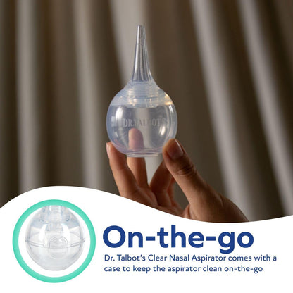 Dr. Talbot's Nasal Aspirator for Babies - Silicone - with Storage Case - Blue Elephant