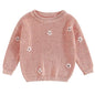 Mubineo Baby Girl Winter Clothes Cute Flower Sweater Crewneck Pullover Long Sleeve Knit Newborn Infant Sweaters