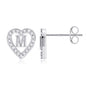 Anoup Heart Initial Stud Earrings - Gifts for Girls, Sterling Silver Post 14K Gold Plated All Over Hypoallergenic | CZ Simulated Diamond Stud Earrings | Birthday Gifts for Kids Toddlers Daughter