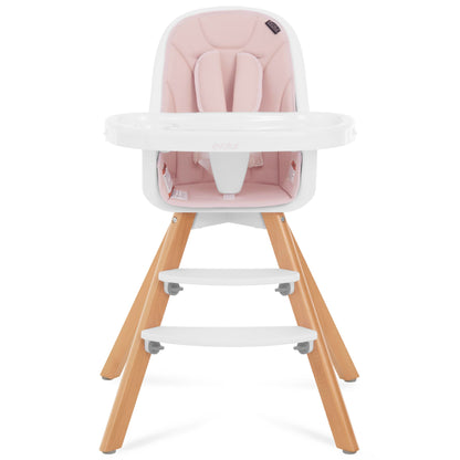Evolur Zoodle 2 in 1 Convertible Baby High Chair in Light Gray