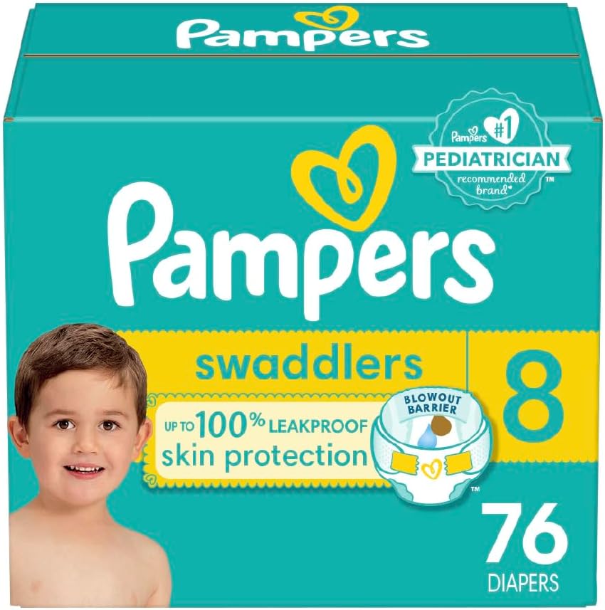 Pampers Baby Diapers - Swaddlers - Size 1, 198 Count, Ultra Absorbent Disposable Infant Diaper
