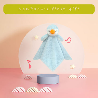 Baby Gray Penguin Soft Stuffed Animal Security Blanket, Plush Penguin Character Lovey Blanket, Baby Shower/Nursery Gift, Newborn Infant Toddler Snuggle Blankie for Girls Boys, 14 Inches