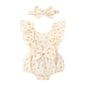 YOUNGER TREE Newborn Baby Girl Clothes Ruffle Sleeve Rompers Infant Backless Floral Jumpsuit Summer Outfits with Headband