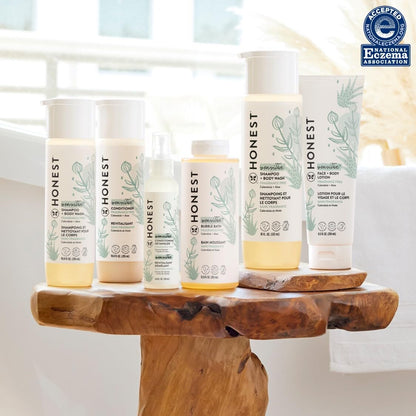The Honest Company 2-in-1 Cleansing Shampoo + Body Wash for Sensitive Skin | Gentle for Baby | Naturally Derived, Tear-free, Hypoallergenic | Fragrance Free, 10 fl oz