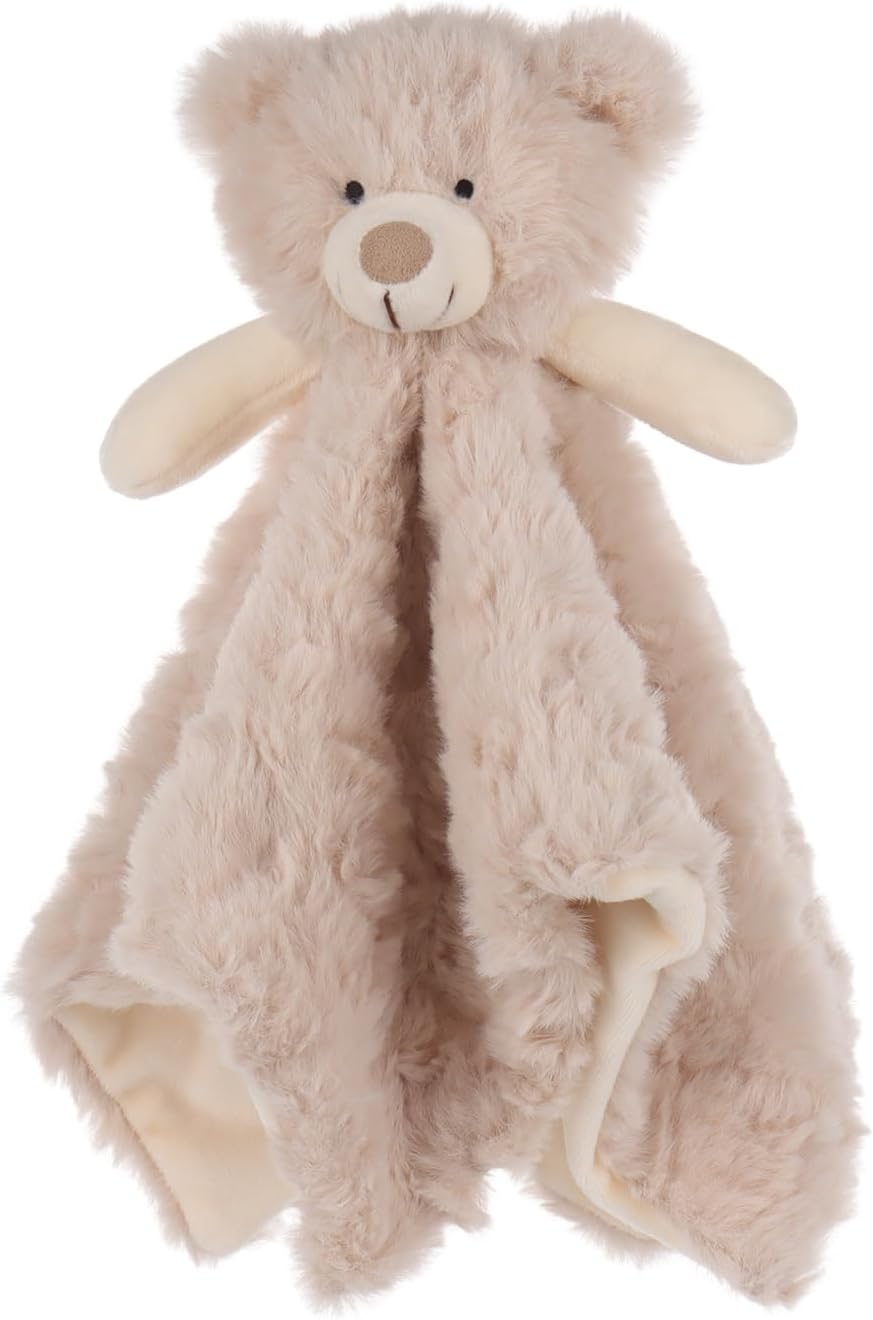 Apricot Lamb Cream Flower Bear Blanket Soft Loveys for Babies, Security Blanket for Baby Boy and Girl, Infant and Toddlers 13.8x13.8 Inches