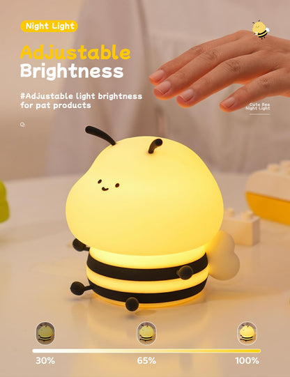 Nursery Night Light, RGB Bunny with 7 Colors & 3 Dim Levels, Rechargeable Silicone, Room Decor & Kids Gift