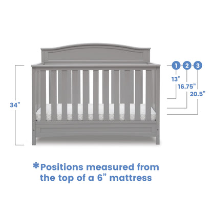 Delta Children Emery 4-in-1 Convertible Baby Crib - Greenguard Gold Certified, White