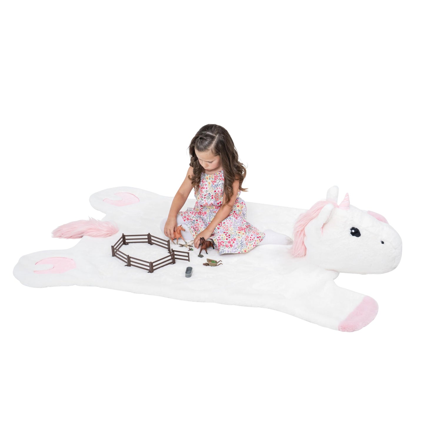Plush PlushieRugs - Animal Rug for Kids Room, Fluffy Nursery and Fur Kids Rugs for Playroom - Big Large Stuffed Animals Irregular Shaped Rug that Works Great as Woodland Nursery Decor (Dinosaur)