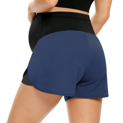 POSHGLAM Women‘s Maternity Shorts Over Belly Workout Running Casual Summer Pregnancy Shorts
