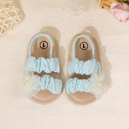 Meckior Infant Baby Girls Boys Summer Sandals Open Toe Lace Princess Dress Wedding Flats Shoes Newborn Toddler Soft Non-slip Sole First Walker Crib Shoes
