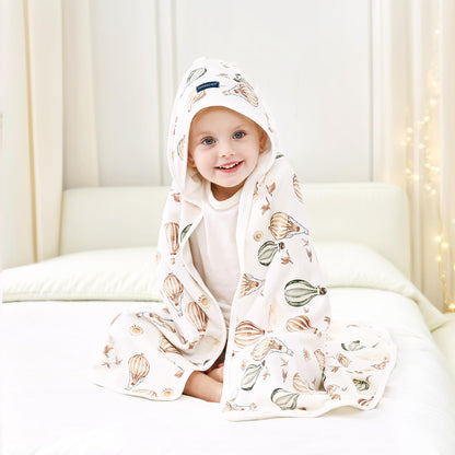 GRSSDER Baby Hooded Towel 2 Pack for Newborn, Super Soft Bath Towels with Original Design, Ultra Absorbent Knit Terry, Large Toddler Towels with Hood for Girls, Shower Gifts for Infant, 34"x 34"