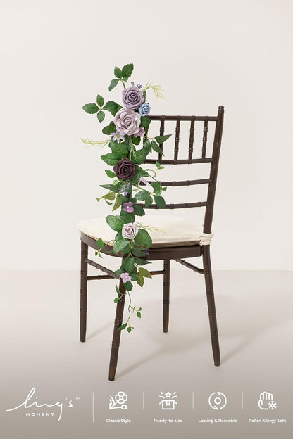 Ling's Moment 10pcs Wedding Chair Decorations Aisle Floral Swag Artificial Pew Flowers Hanging Garland Pink Blush & Cream For Ceremony Reception Church Rose Floral Faux Arrangement Party Outdoor Decor