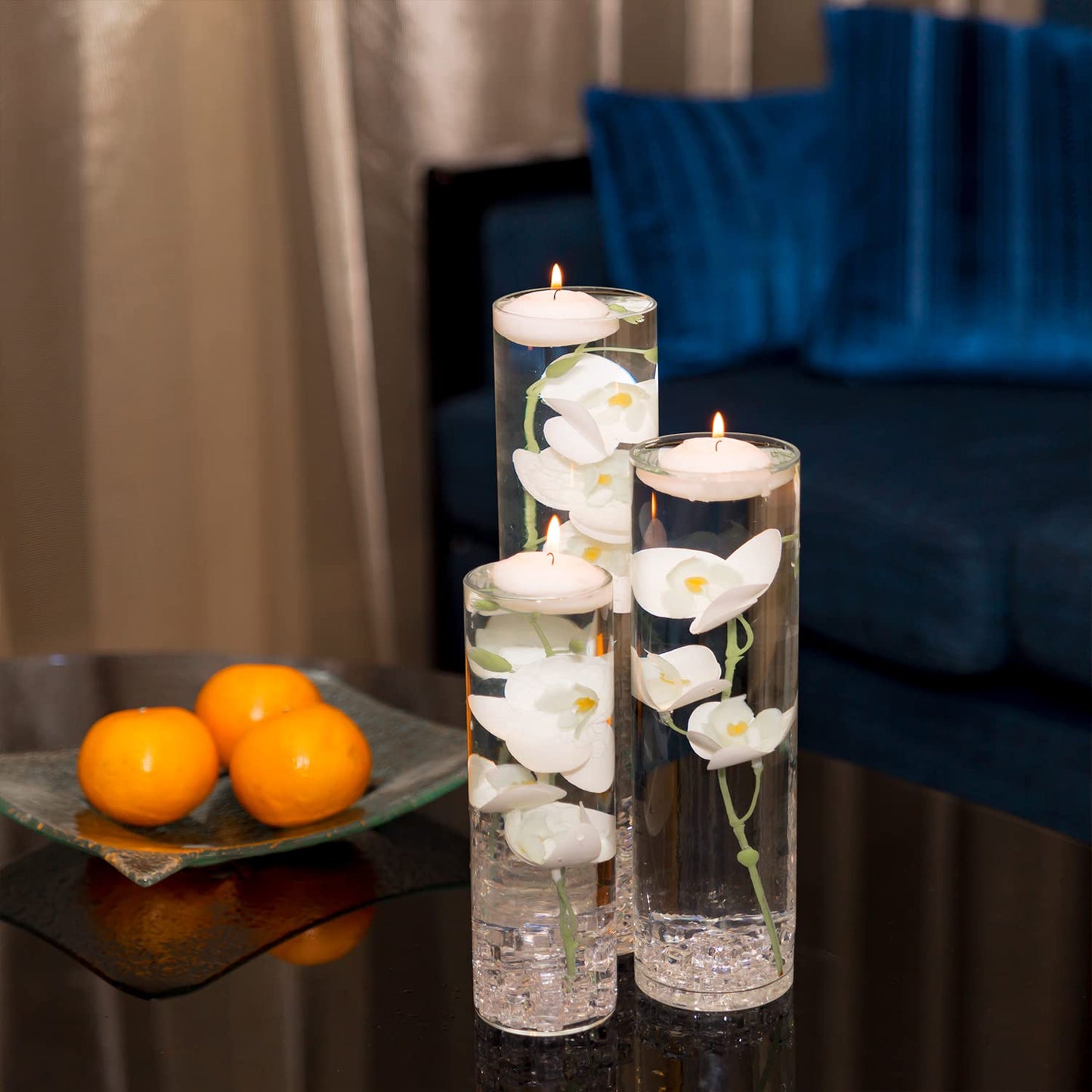 Artificial Phalaenopsis with Candles Diamond Lace Nearly Natural Orchid for Table Centerpiece Wedding Party Home Bar Restaurant Festival Decoration Pink Suit