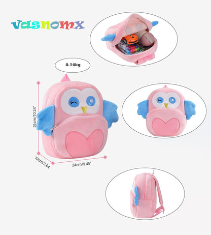 Cute Plush Toddler Backpacks Mini Brown Owl Backpack for Kids Real Littles Backpack for Boy Girl