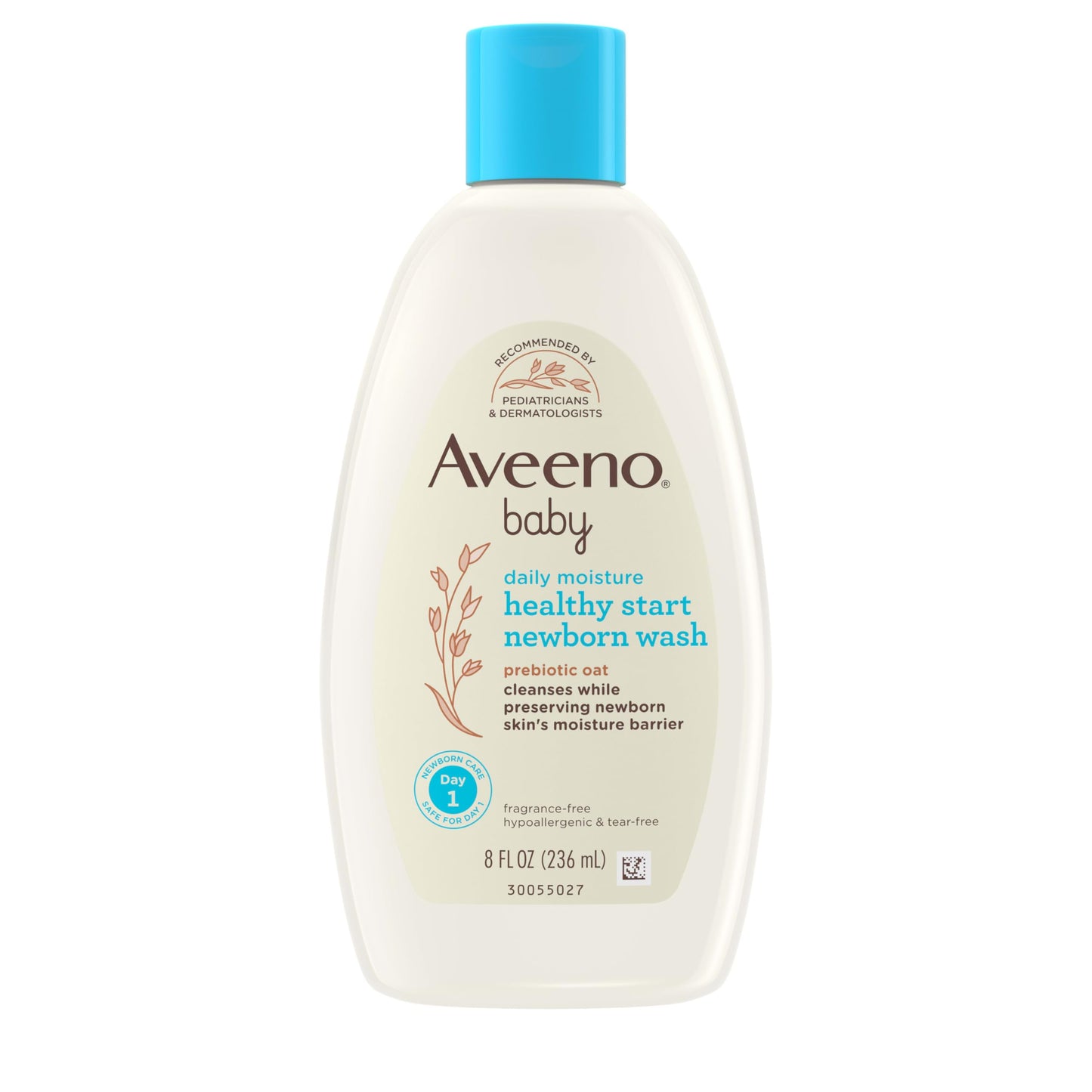 Bundle of Aveeno Baby Healthy Start Newborn Wash, Hypoallergenic Baby Body Wash with Prebiotic Oat, Fragrance-Free, 8 fl. oz + Newborn Balm, Baby Skin Balm with Prebiotic Oat , Fragrance-Free, 5 oz