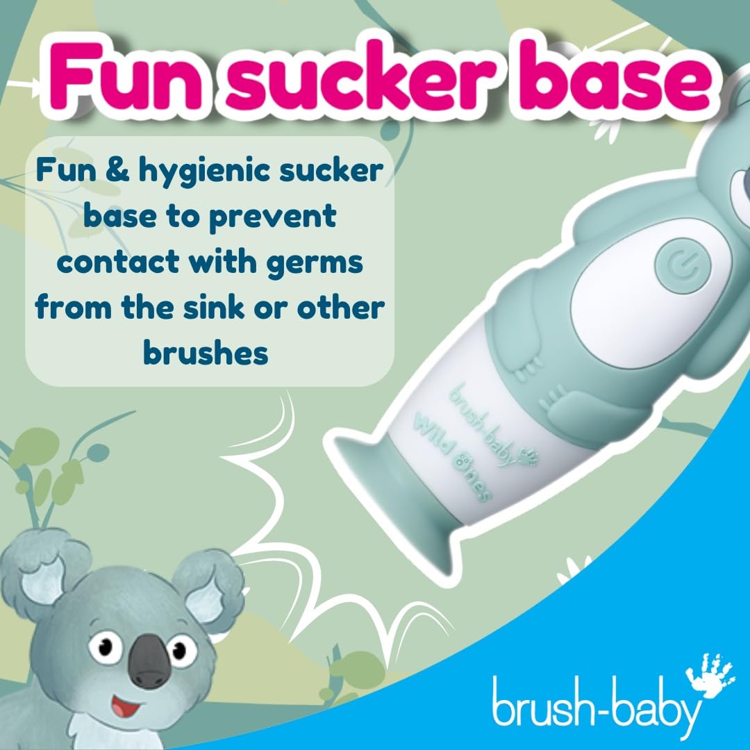 brush-baby WildOnes™ Rechargeable Kids Electric Toothbrush – Toby Tiger | Flashing Lights, 2-Min Timer, Waterproof, 3 Brush Heads | Toddler & Child Toothbrush Ages 0-10 | Soft Bristles
