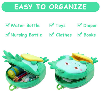 VASCHY Toddler Backpack, Baby Boys and Girls Cute Plush Animal Small Daycare Backpack for Baby Little Kids Yellow Cat
