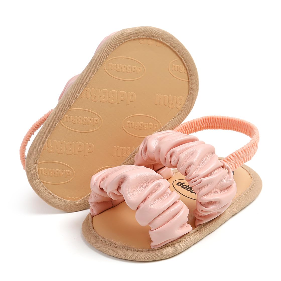 COSANKIM Infant Baby Girls Summer Sandals with Flower Soft Sole Newborn Toddler First Walker Crib Dress Shoes