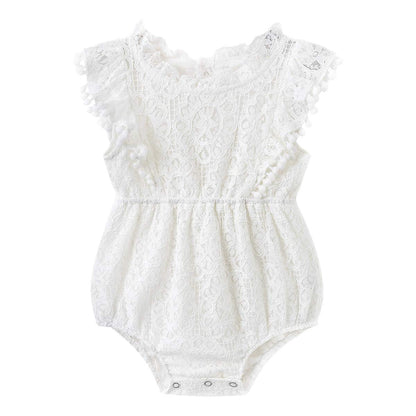 Simplee kids Baby Girl Kint Romper Fall Sleeveless Pompoms Rompers Newborn Little Girl Overall Jumpsuit Outfits