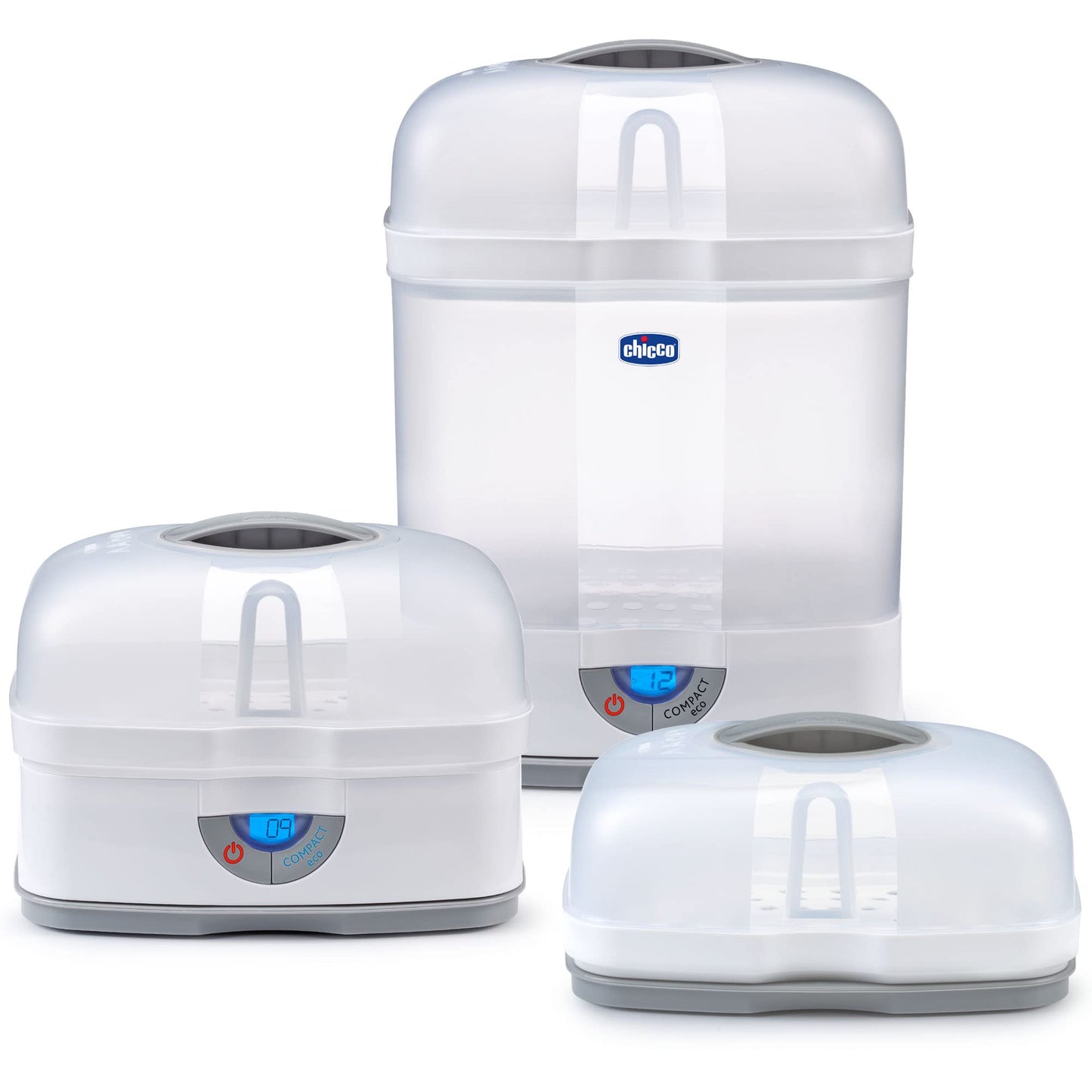Chicco Advanced Electric Steam Sterilizer & Dryer for Baby Bottles, Feeding Accessories and More | Eliminates 99.9% of Germs | 4 Programming Options | 2 Configurations | Automatic Shut-Off