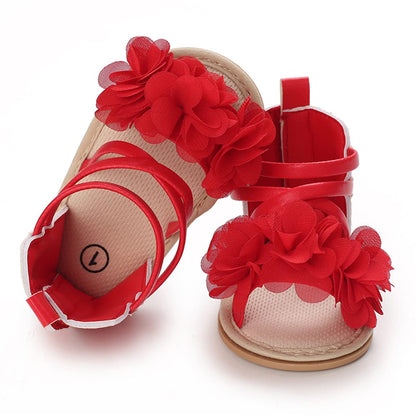 COSANKIM Baby Girl Sandals Rubber Sole Summer Outdoor Infant First Walker Crib Dress Shoes Baby Sandals