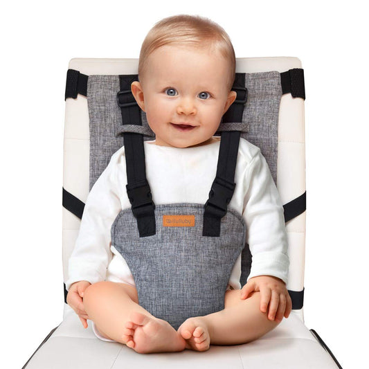 liuliuby Compact Travel High Chair | Portable High Chair for Baby | Baby Travel Essential Harness Seat | Must Haves for Vacations, Restaurants, Family Visits with Babies | Portable Highchair Seat