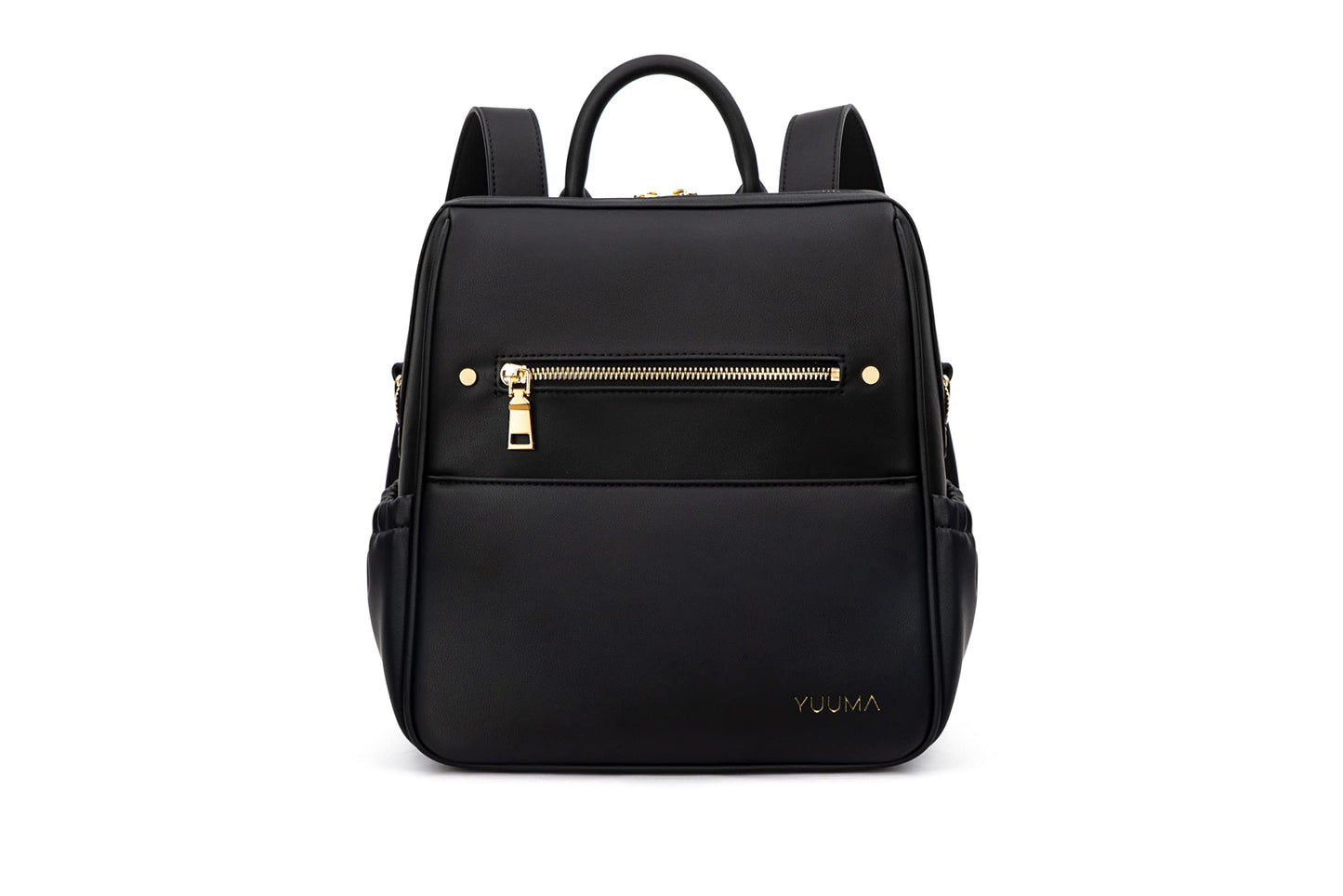 Mini Diaper Bag Backpack-Minimalist bag With Premium Vegan Leather Material With 7 Interior and 5 External Pockets (Onyx)