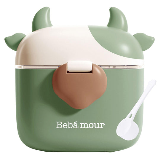 Bebamour Baby Formula Dispenser On The Go, Formula Container to Go, Formula Holder for Travel, Candy Fruit Snack Storage Container with Scoop and Leveller (Black)
