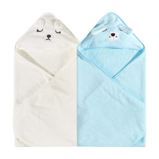 2 Pack Soft Baby Bath Towels with Cute Design. Absorbent Baby Towels for Newborn Gift Set of Hooded Towels for Baby Boys Girls and Neutral (Pink)