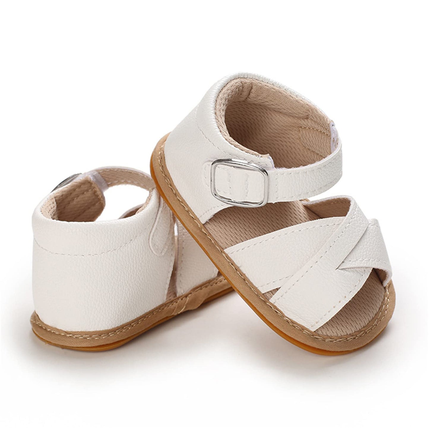 GAISUMMI Baby Girls Sandals Summer Bowknot Infant Crib Shoes Toddler Pu Leather Soft Rubber Sole First Walkers