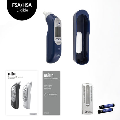 Braun ThermoScan 7+ Connect Digital Ear Thermometer - Family Care App Compatible, Age Precision Technology, Color-Coded Display, No. 1 Brand Recommended by Pediatricians, FSA and HSA Eligible