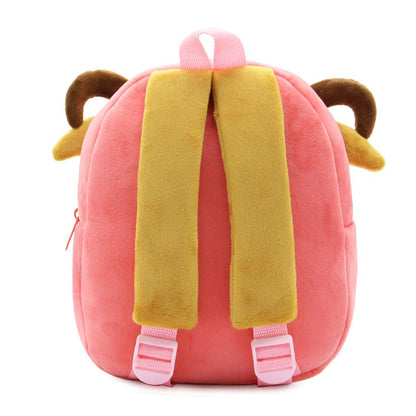 Ladyzone Toddler Backpack Zoo Animals Backpacks Cute Plush Bag Cartoon 10" Preschool Book Bag For 2+ Years Girls Boys