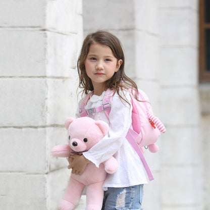GAGAKU Toddler Backpack with Leash - Mini Kids Backpacks for Girls 2-5 Years Child Safety Backpack 3D Cartoon Animal Anti-Lost Preschool Backpack - Pink