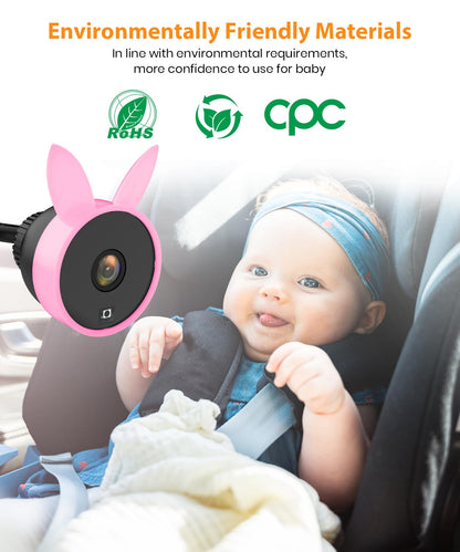 USB Baby Car Camera Plug-Play, 4.5" 1080P Easy Setup Backseat Camera with Flexible 360 Rotation, Clear Picture Rear Facing Car Seat Baby Monitor