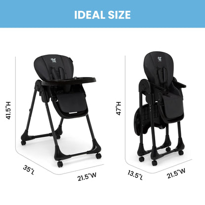 Delta Children Little Folks 2-in-1 SlimFold High Chair for Babies and Toddlers, Sage Green