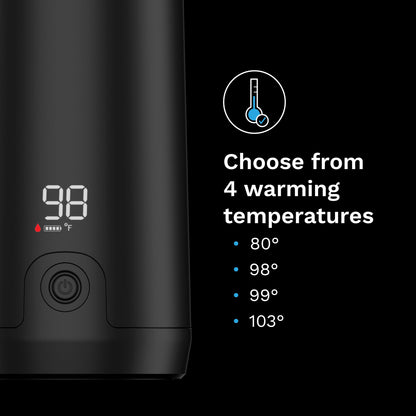 Baby Brezza Superfast Portable Baby Bottle Warmer – 67% Faster - Travel Breastmilk Warmer and Formula Warmer - Safe, Even Heating - Up to 9oz - No Adapters, Black