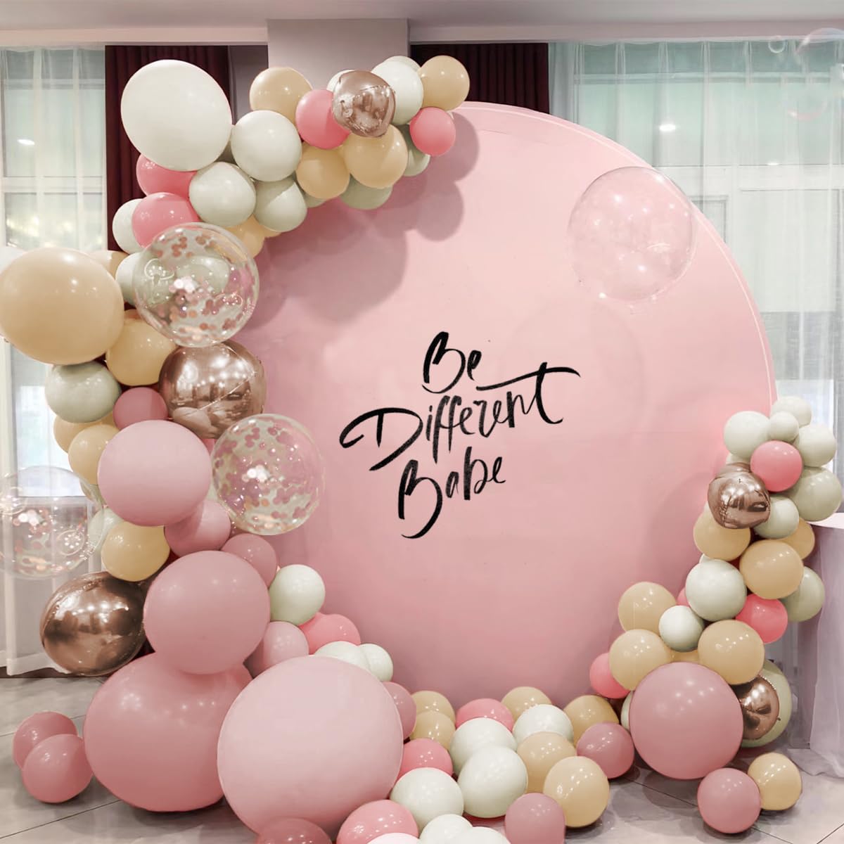 Boho Balloon Garland Arch Kit, 156Pcs Dusty Pink Pastel Brown Metallic Champagne Gold White Balloons for Wedding Baby Bridal Shower Engagement Anniversary Birthday Decorations