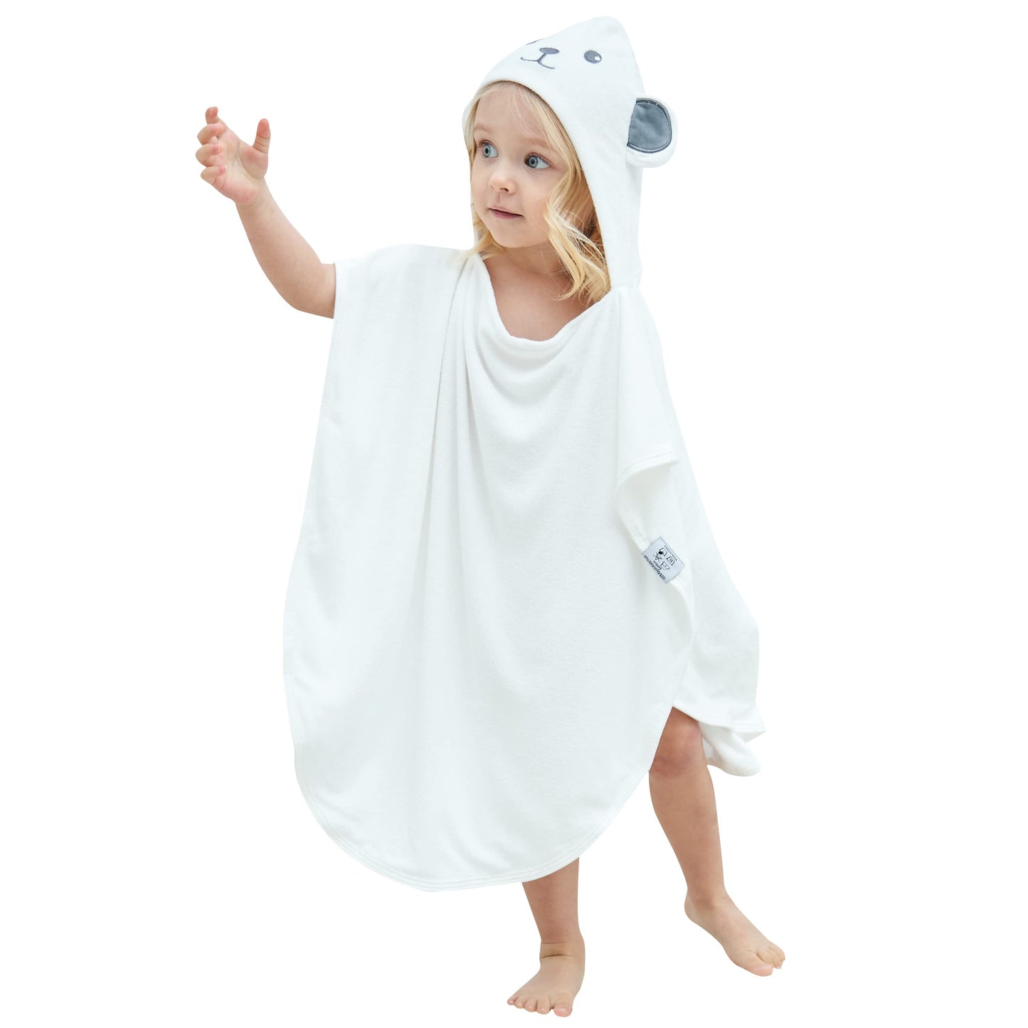 HIPHOP PANDA Hooded Towel - Rayon Made from Bamboo, Bath Towel with Bear Ears for Newborn, Babie, Toddler, Infant - Absorbent Large Baby Towel - Yellow Duck, 30 x 30 Inch