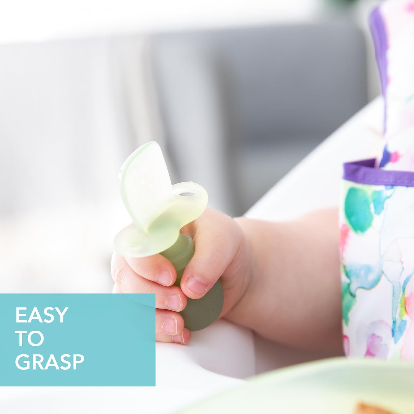 Bumkins Disney Baby Utensils Set, Chewtensils Silicone Spoons for Dipping, Self-Feeding, Baby Led Weaning, Trainer Learning, First Stage Eating, Soft Fork and Spoon, Babies 6 Months, Minnie Mouse