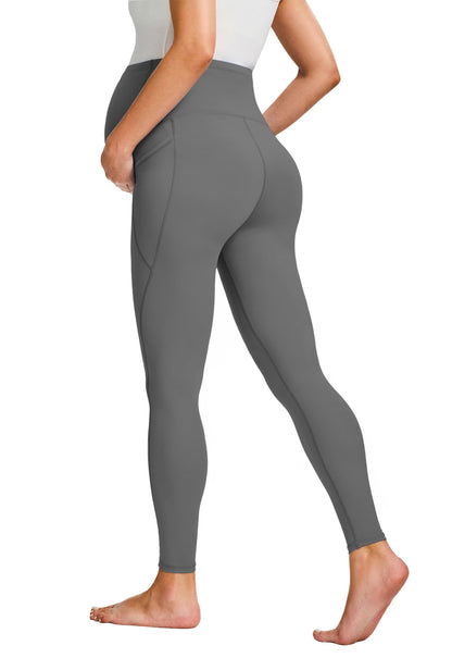 JOYSPELS Smooth Feeling Maternity Leggings Over The Belly with Pockets Workout Pregnancy Leggings