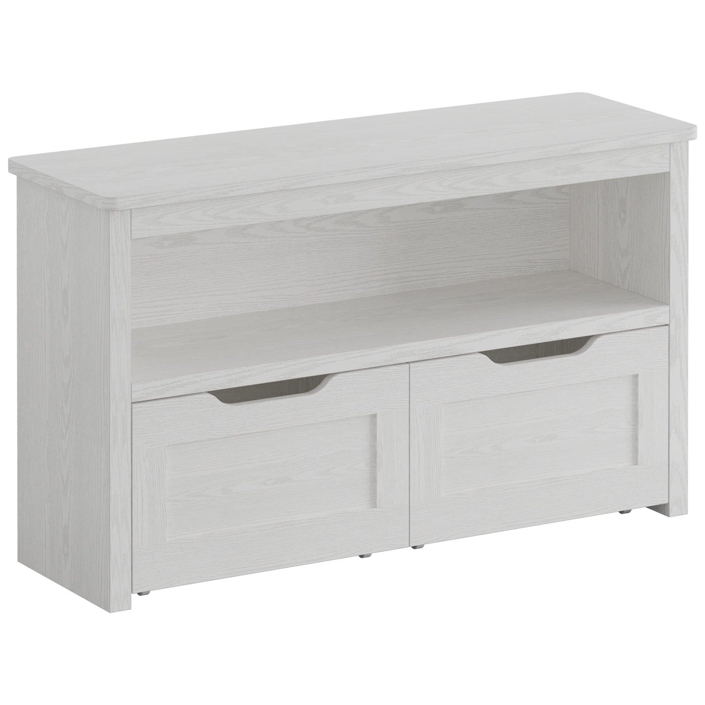 IRONCK Toy Storage Organizer with Drawers, Floor Toy Box with Wheels and Open Shelf, Storage Chest for Nursery, Playroom and Bedroom, White