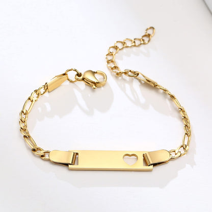 Personalized Baby Bar Bracelet : 18K Gold Plated Custom Name ID Plate Bracelet for Children Toddler from Mom, Engraved Kid Name for Daughter Son, New Born Birthday Gift,Adjustable,Nickel free
