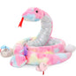 MorisMos Snake Stuffed Animals Plush Toy 120 Inch Giant Snake Plush with Babies Stuffed Snake Toys for Kids Plush Party Decorations Favors Prank Props, 4 Snake Babies, 3 Snake Eggs