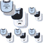Hudson Baby Unisex Baby Cotton Terry Bib and Burp Cloth Set, Dinner Date, One Size