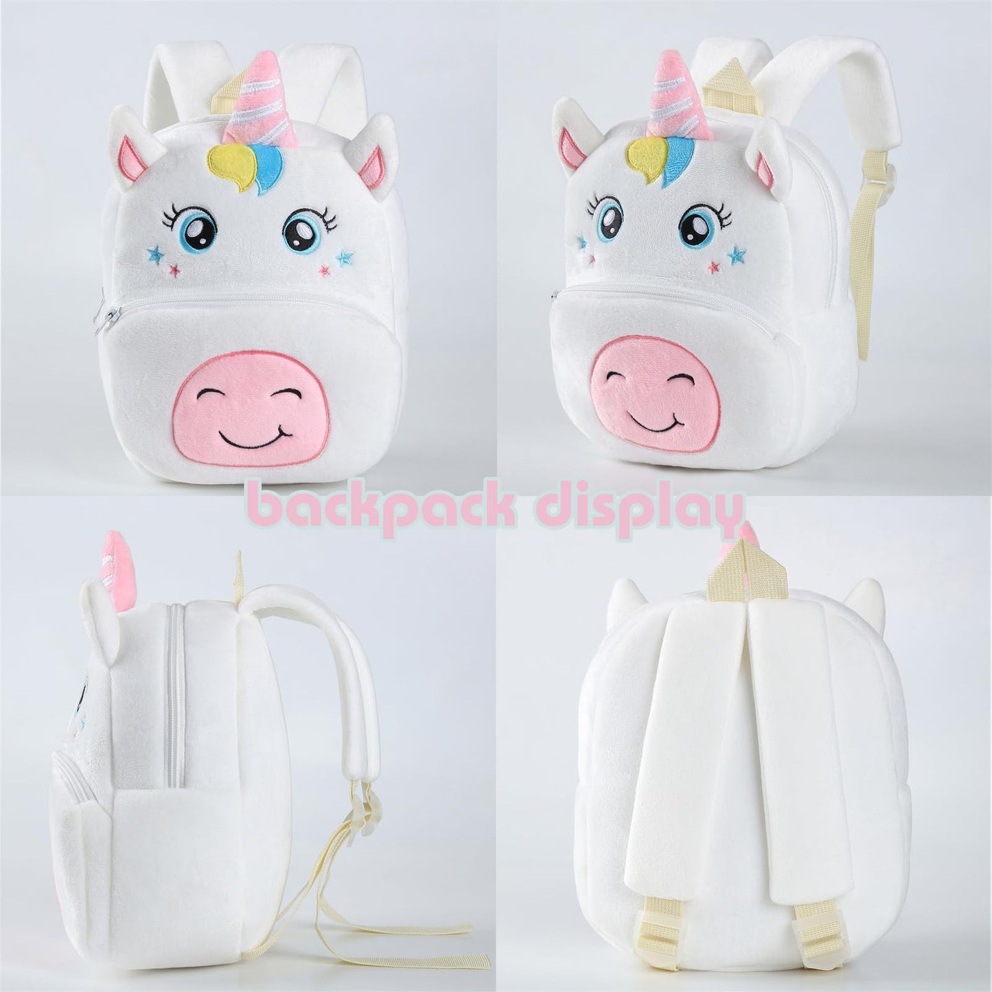 Toddler Backpack for Girls Boys School Small Backpacks Toddler Back Pack Stuffed Animal Backpack Kawaii Kids Mini School Bag Preschool Age 2-4 Unicorn