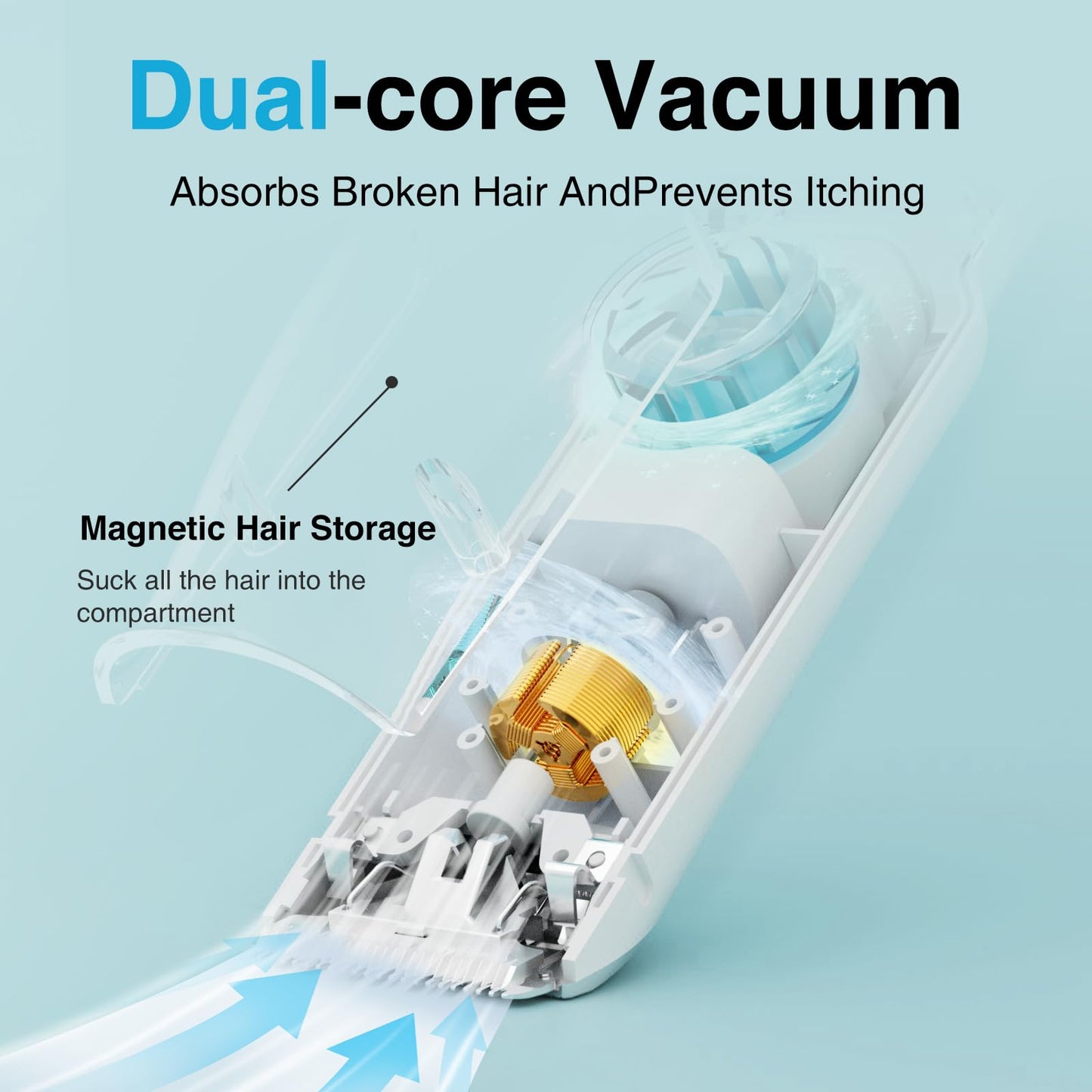 Baby Hair Clippers with Vacuum, Quiet Hair Trimmers for Kids, IPX7 Waterproof Rechargeable Cordless Haircut Kit for Baby Children Infant