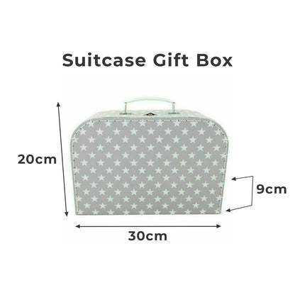 Baby Blue Bunny Security Blanket & Keepsake Box - Soft Fleece, Booties & Gift Basket - Unique Newborn Present