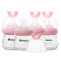 Glass Baby Bottles with Natural Response Nipple Size SS - Anti Colic Baby Bottles Wide Neck Slow Flow Baby Bottle (Red, 4oz (Pack of 4))
