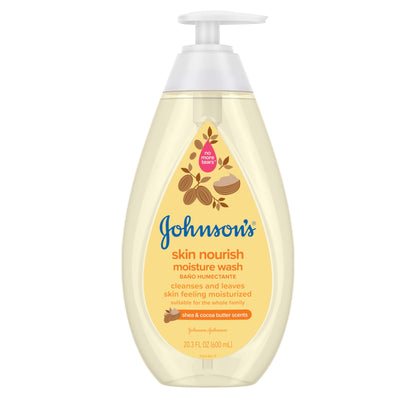 Johnson's Skin Nourishing Moisture Baby Body Wash With Vanilla & Oat Scents, Hypoallergenic & Tear Free Baby Bath Wash, Paraben-, Dye-, Sulfate & Phthalate-Free, 20.3 fl. oz